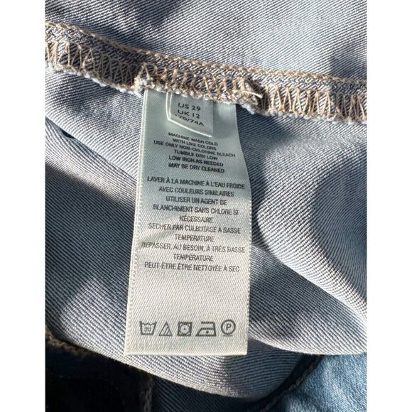 We The Free People Women's Sz 29 Just Float On Flare Bell Bottom Raw Hem Jeans - Picture 6 of 9